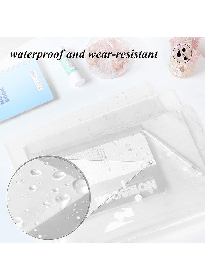 8 Packs Thickened Tear Resistant Transparent A4 Plastic Poly Envelopes Waterproof Clear File Bags Secure Seal Document Organizers for School Office Home Stationery Tools Storage - Image 4